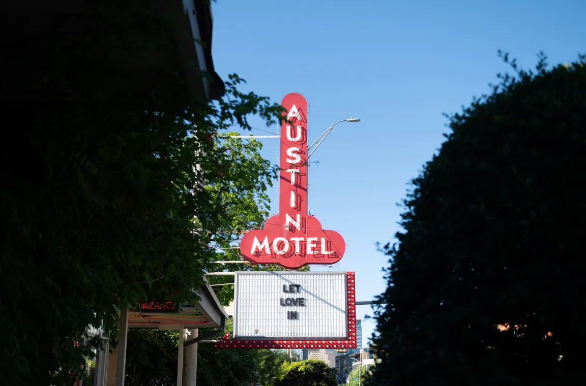 Business signage for Austin Hotel