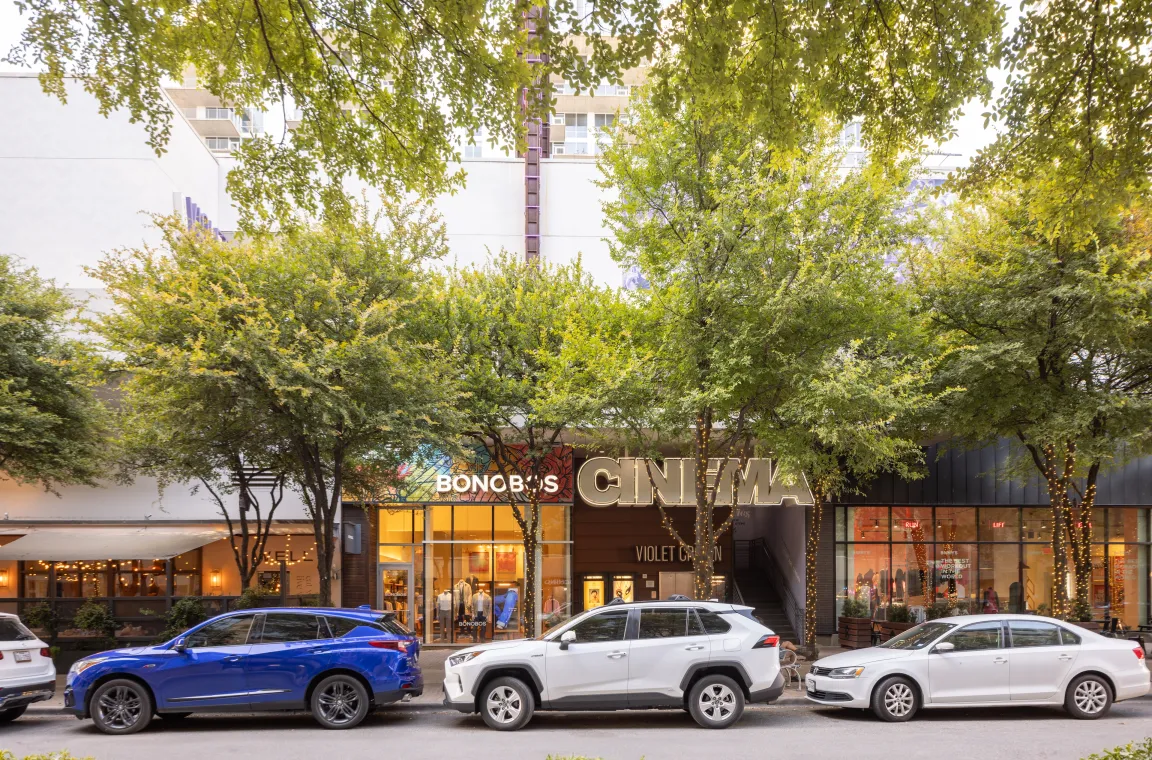 Storefronts for several properties along 2nd St. in Austin, TX