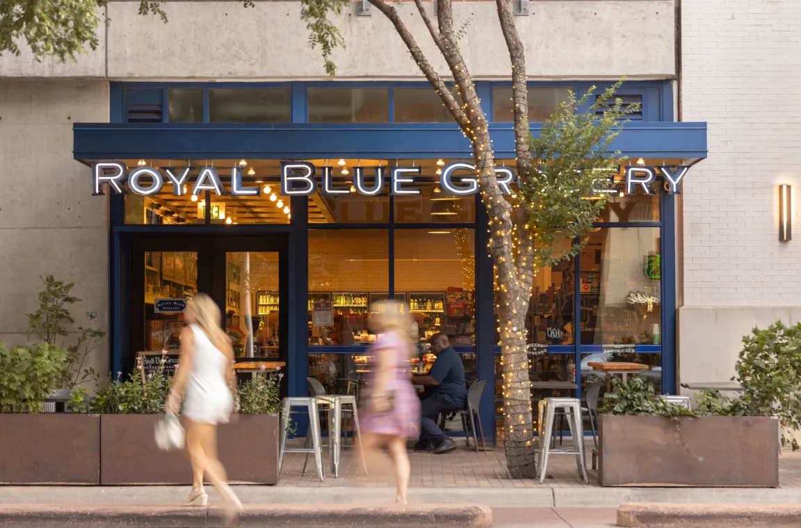 Royal Blue Grocery storefront, Austin, TX