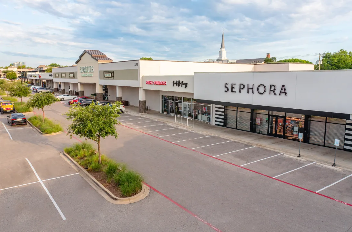 Several storefronts in Hillside Village