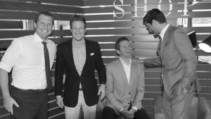 A black-and-white photograph of the founders of SHOP Companies.